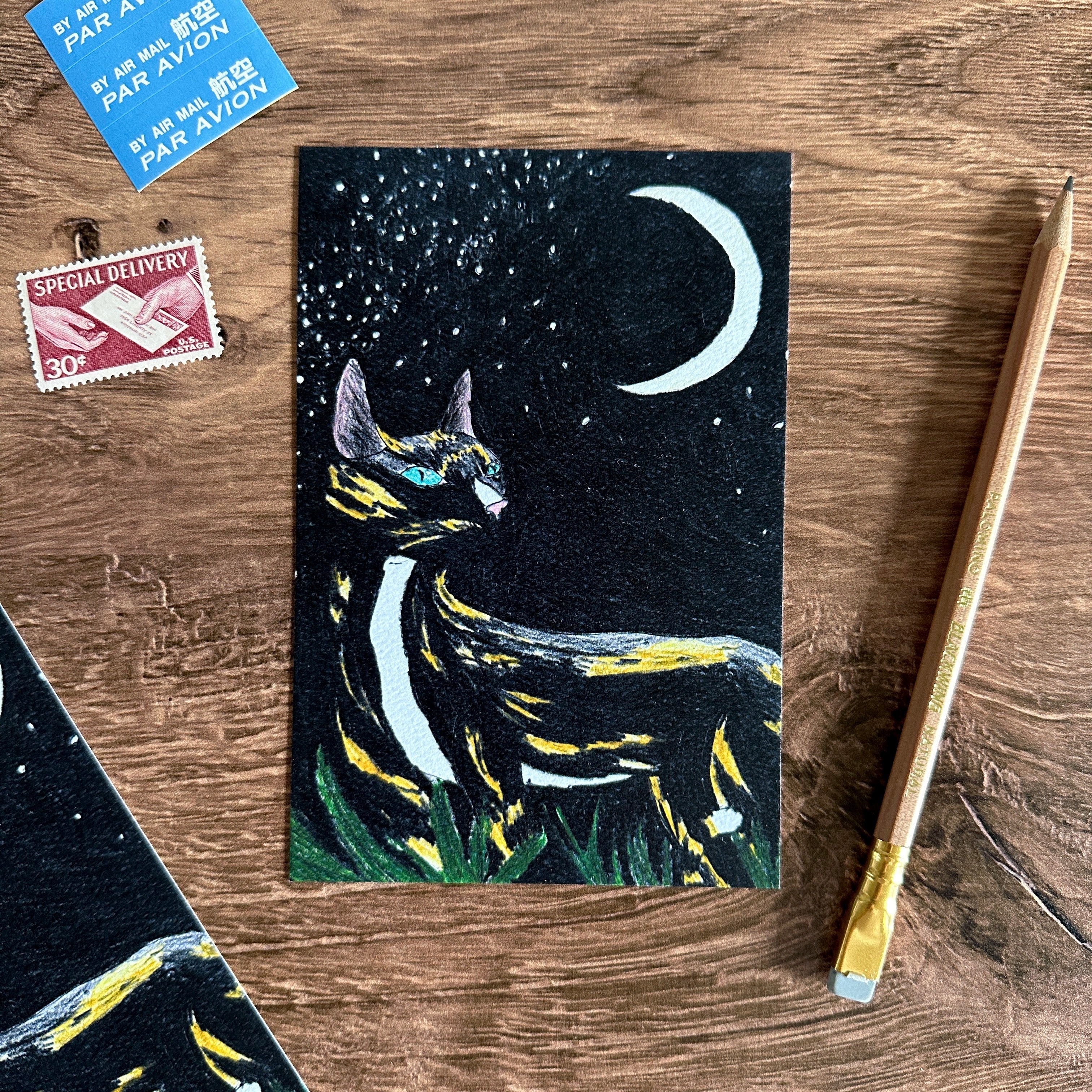 [BK Original Postcard] Black Cat by Coco - Image 4