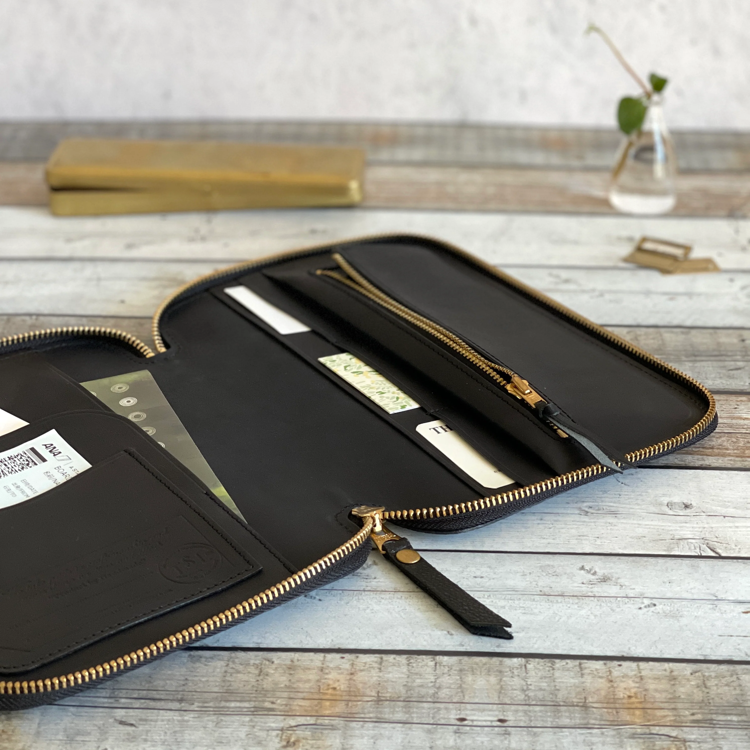[TSL] Kurozan Leather Zip Organizer // Black - Image 5