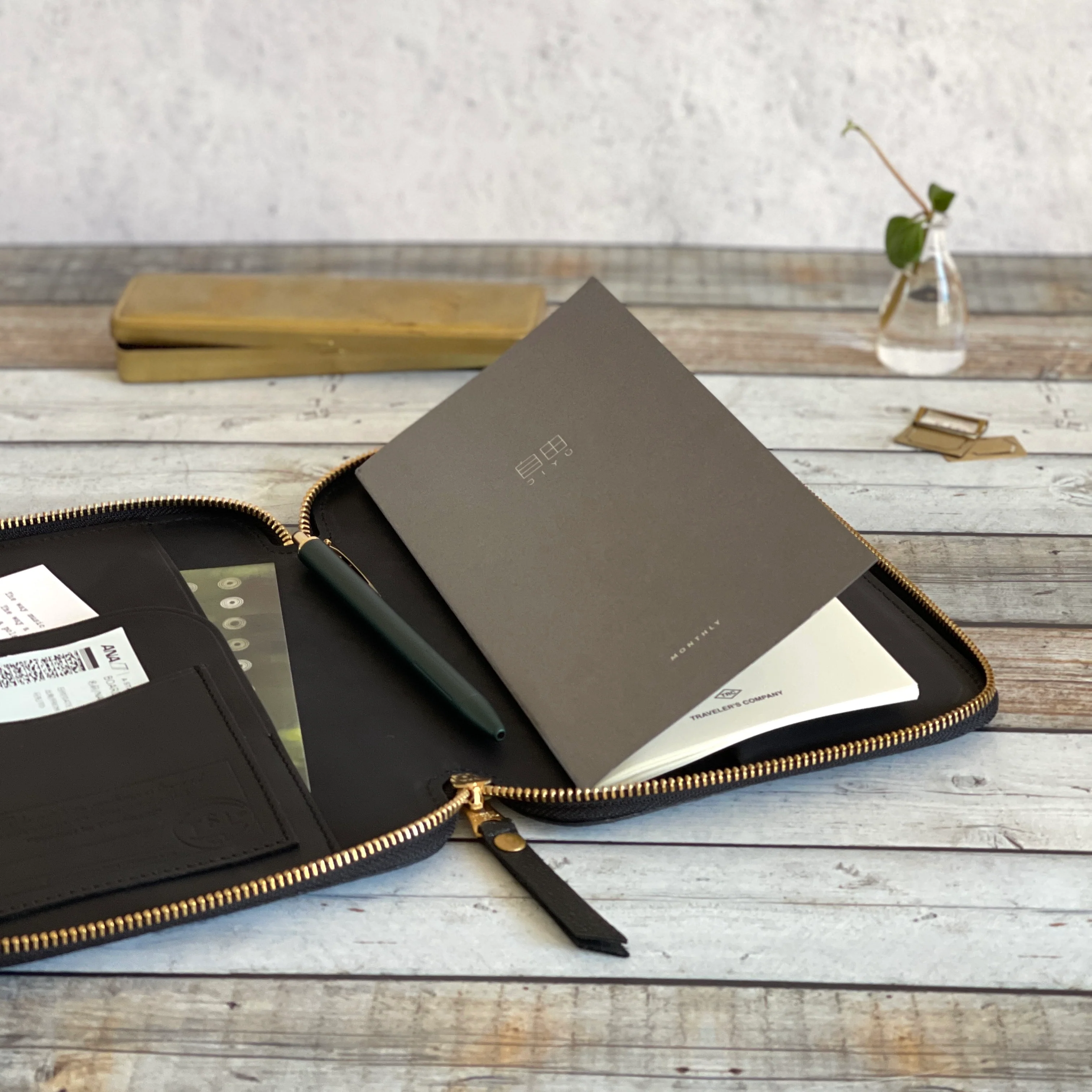 [TSL] Kurozan Leather Zip Organizer // Black - Image 9