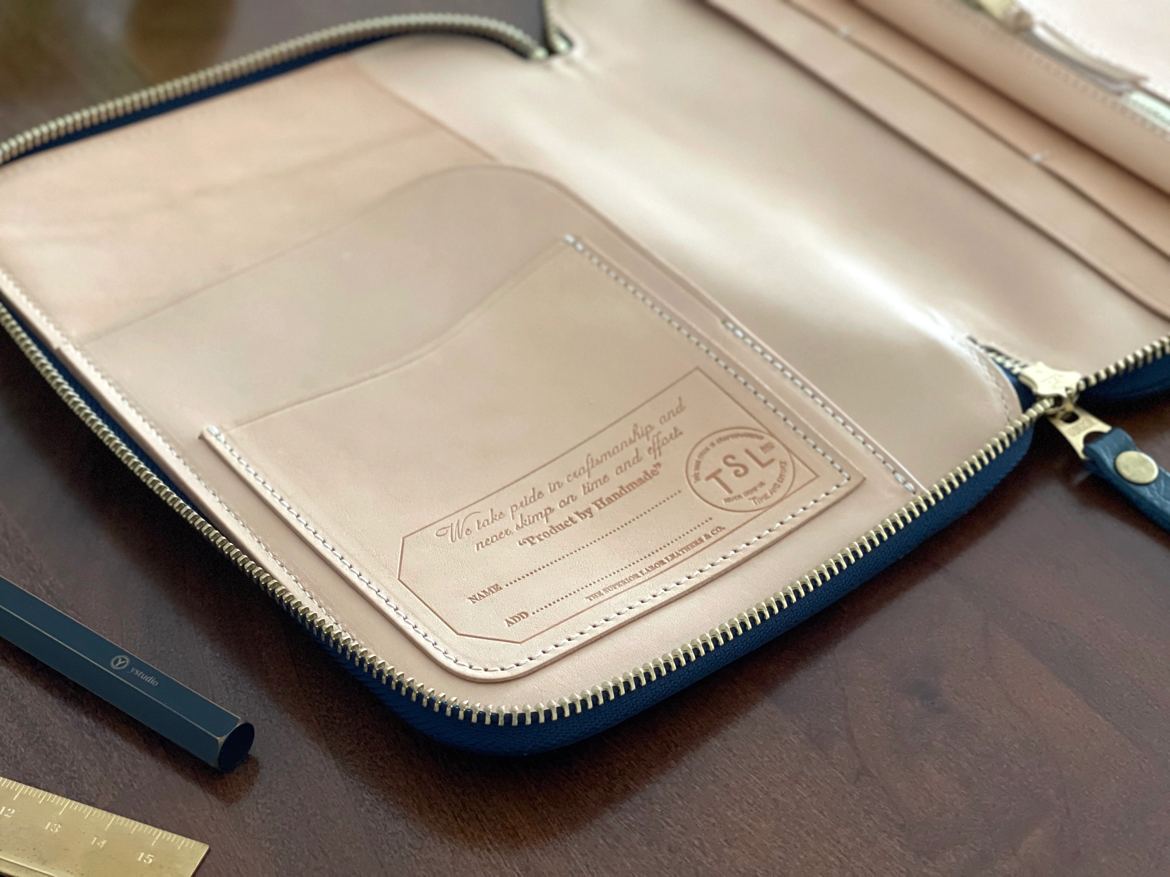 [TSL] Leather Zip Organizer // Navy - Image 10