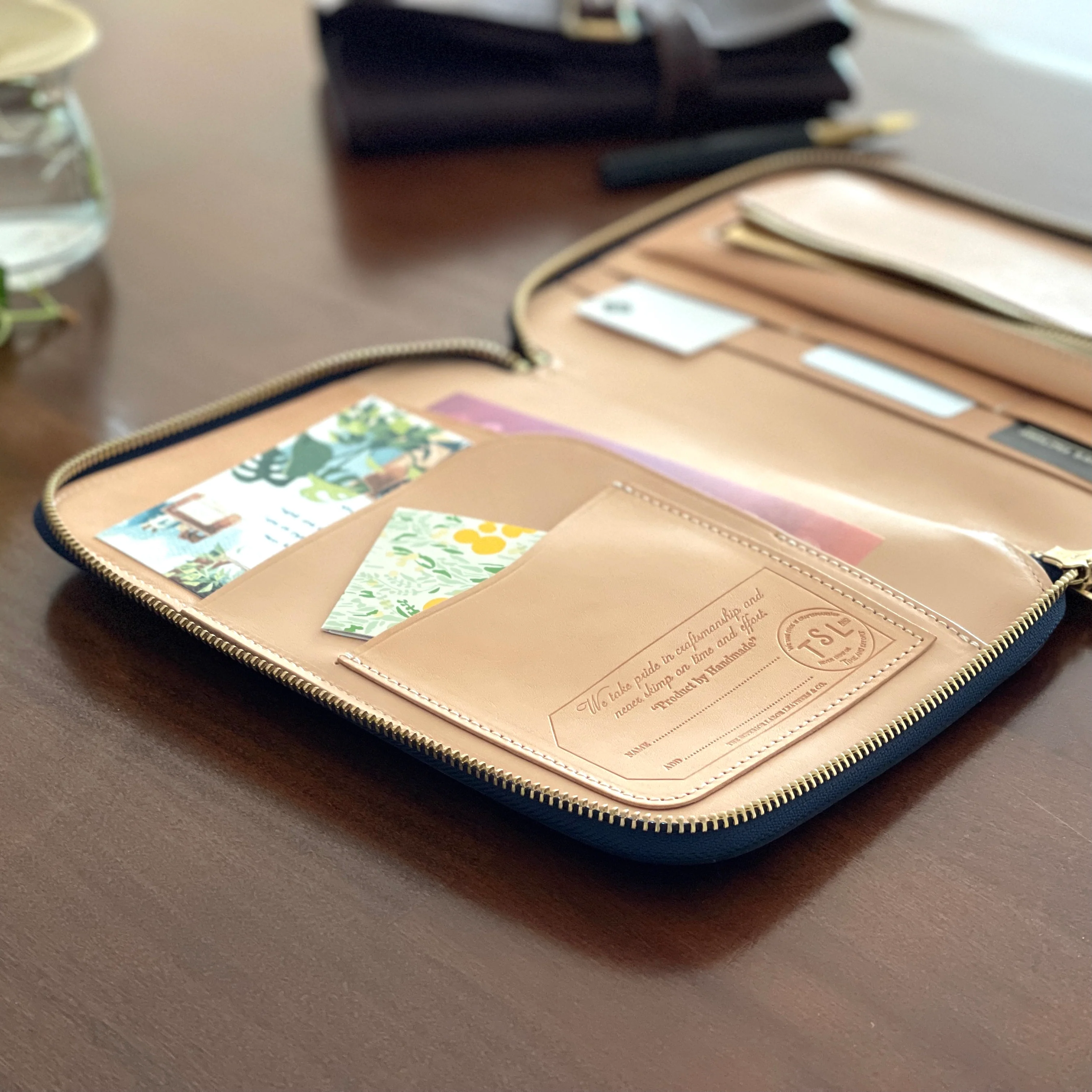 [TSL] Leather Zip Organizer // Navy - Image 11