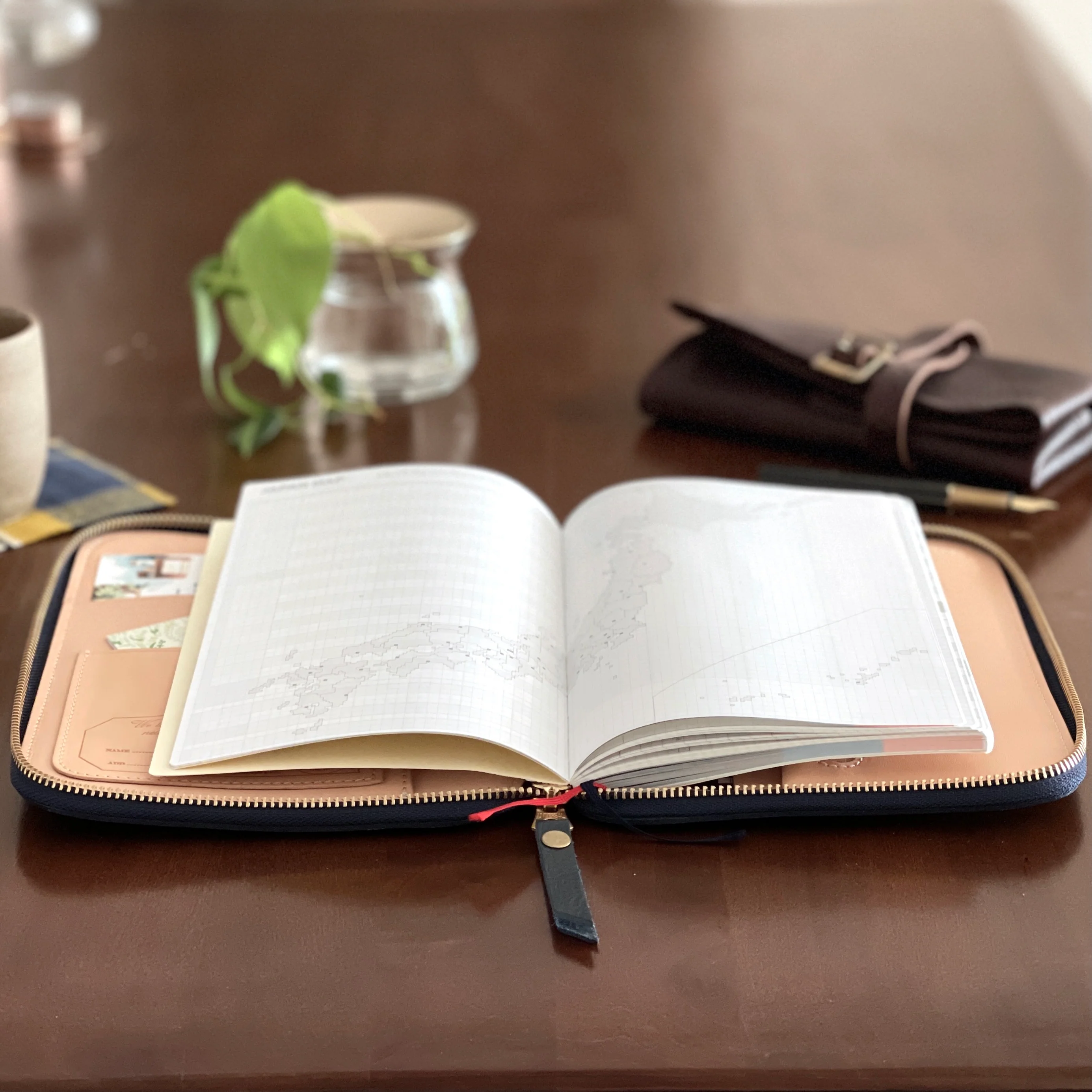 [TSL] Leather Zip Organizer // Navy - Image 13