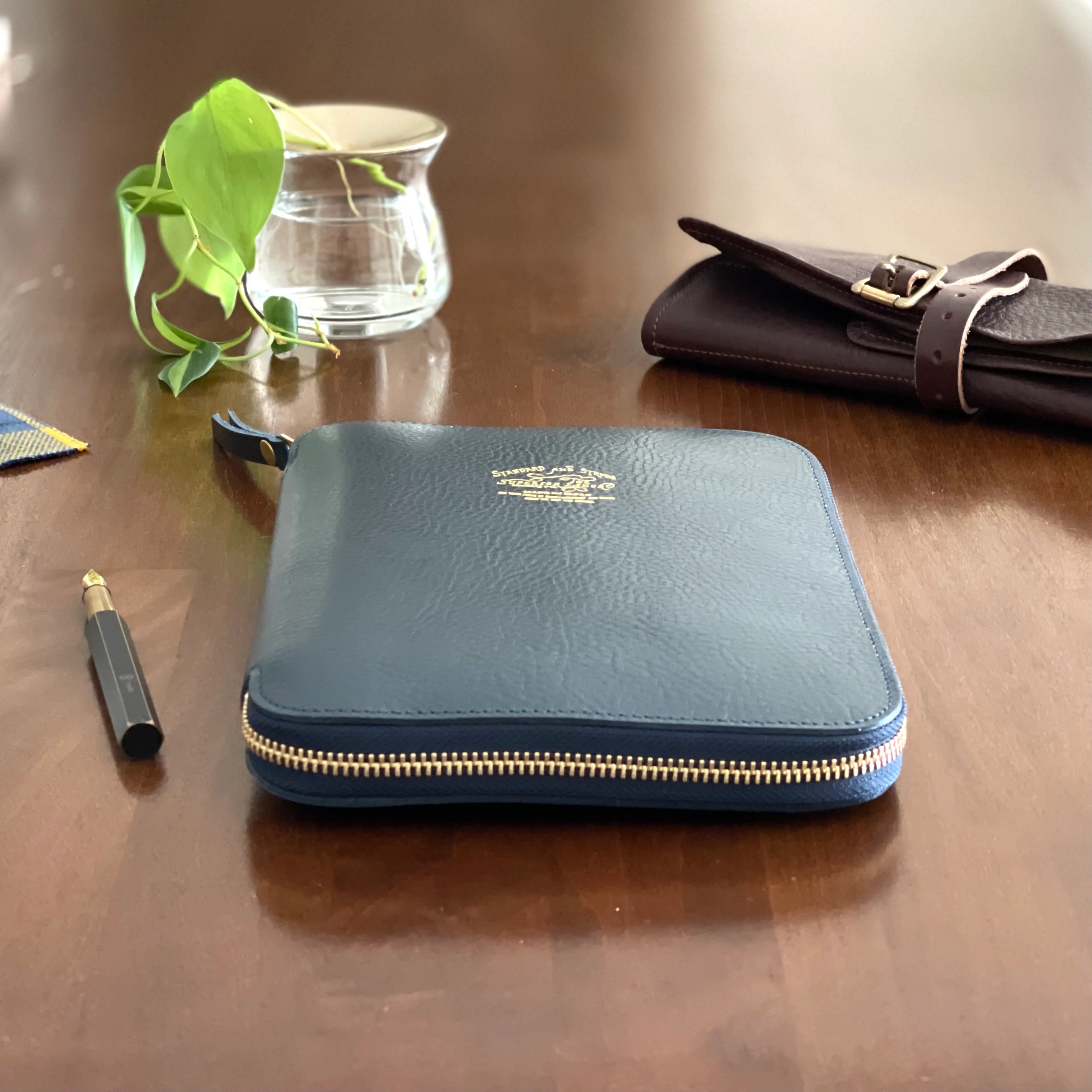 [TSL] Leather Zip Organizer // Navy - Image 3