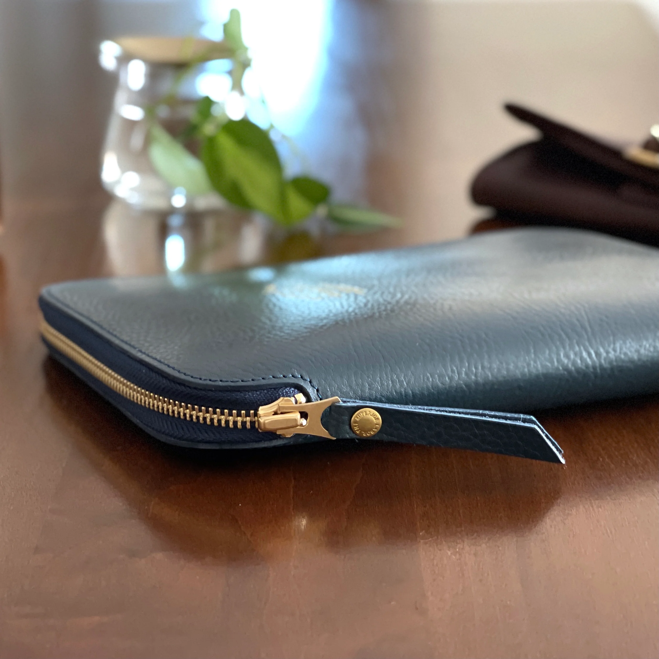 [TSL] Leather Zip Organizer // Navy - Image 4