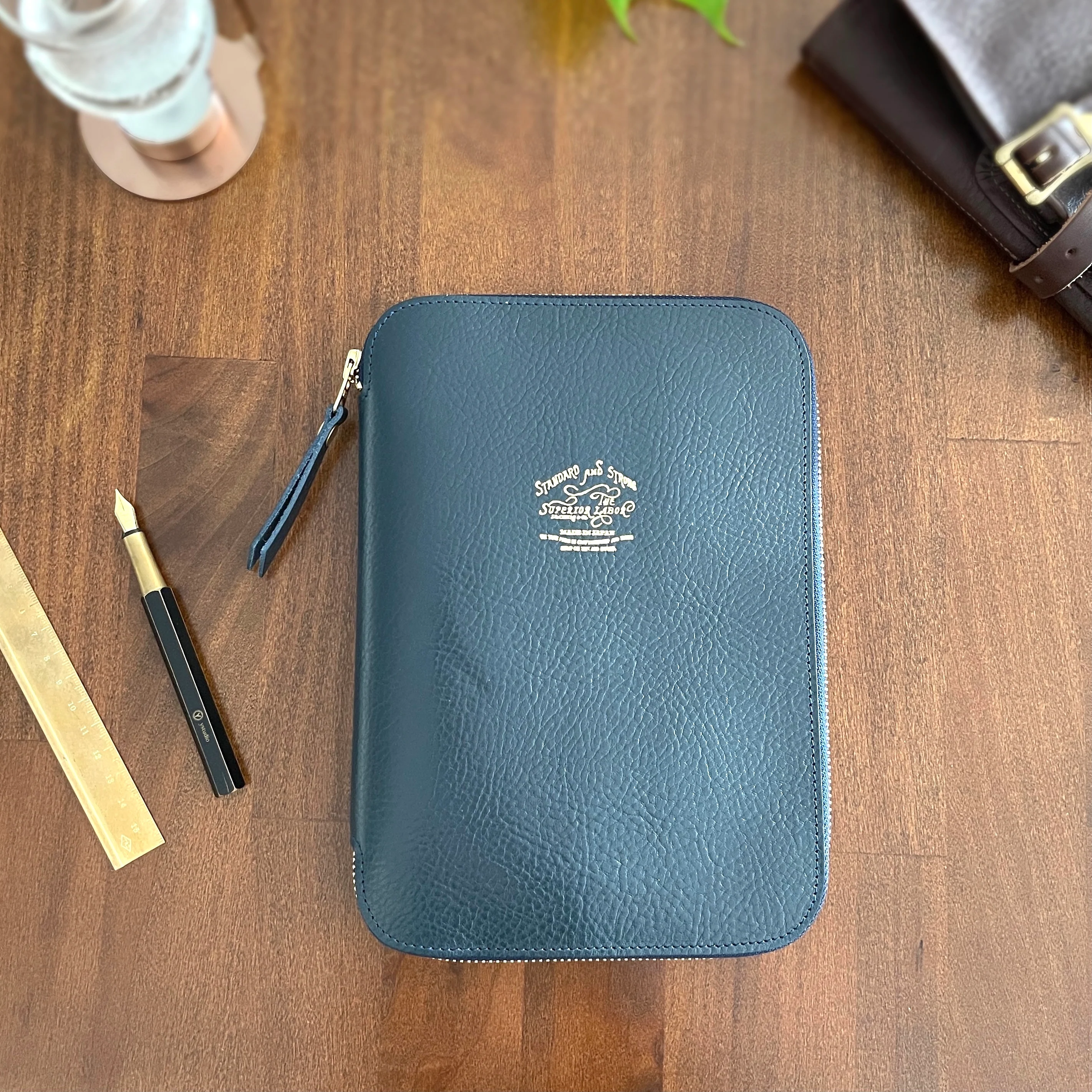 [TSL] Leather Zip Organizer // Navy - Image 5
