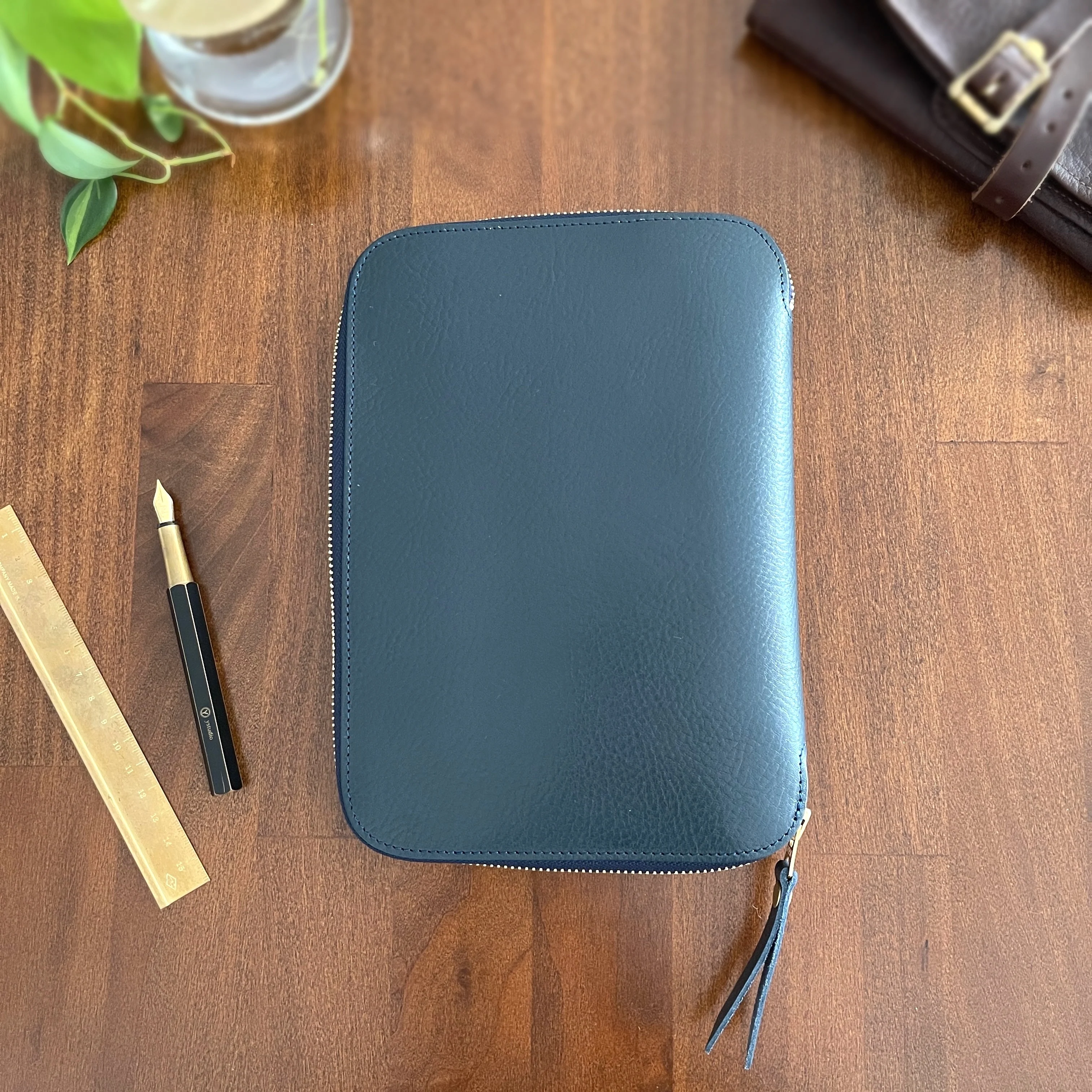 [TSL] Leather Zip Organizer // Navy - Image 6