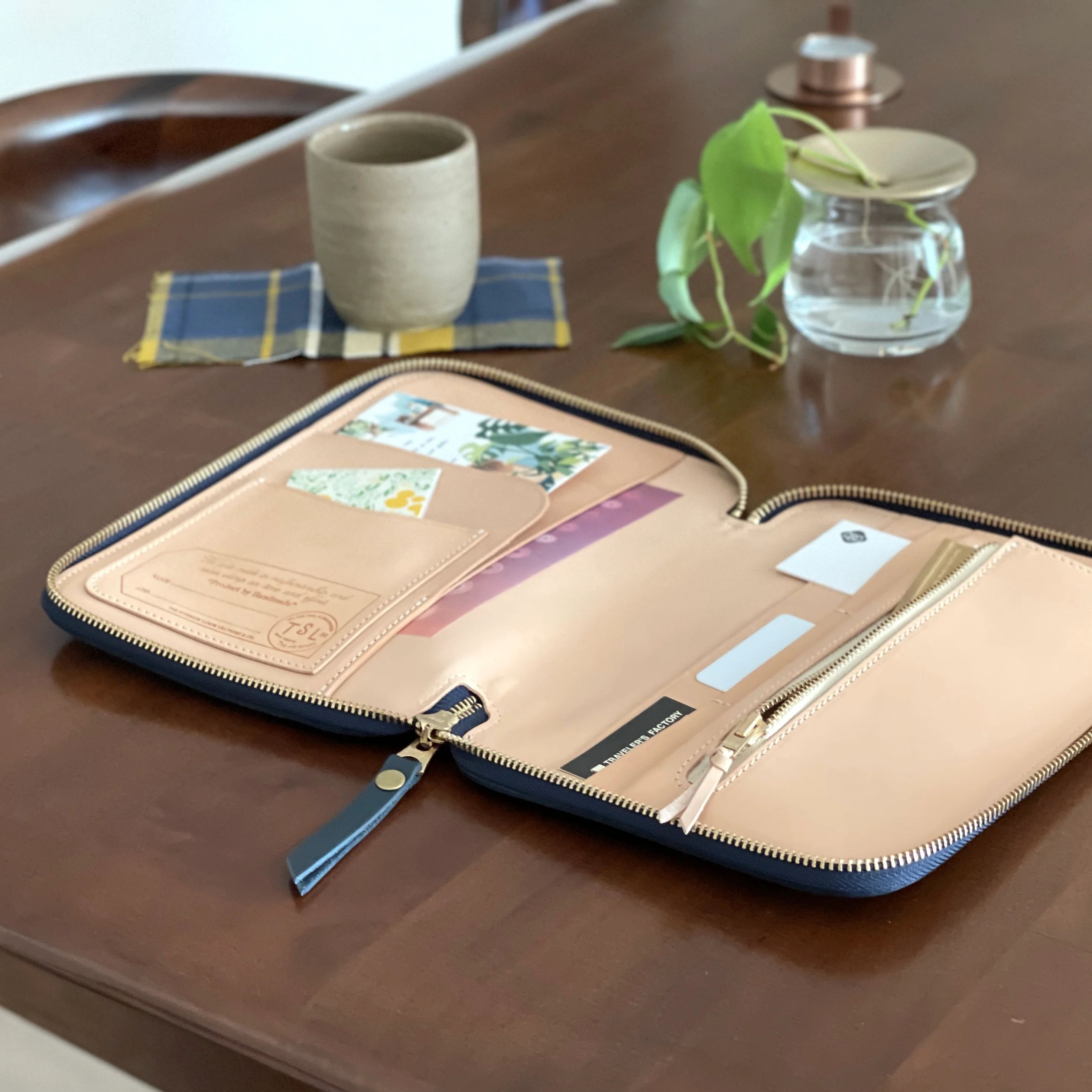[TSL] Leather Zip Organizer // Navy - Image 7