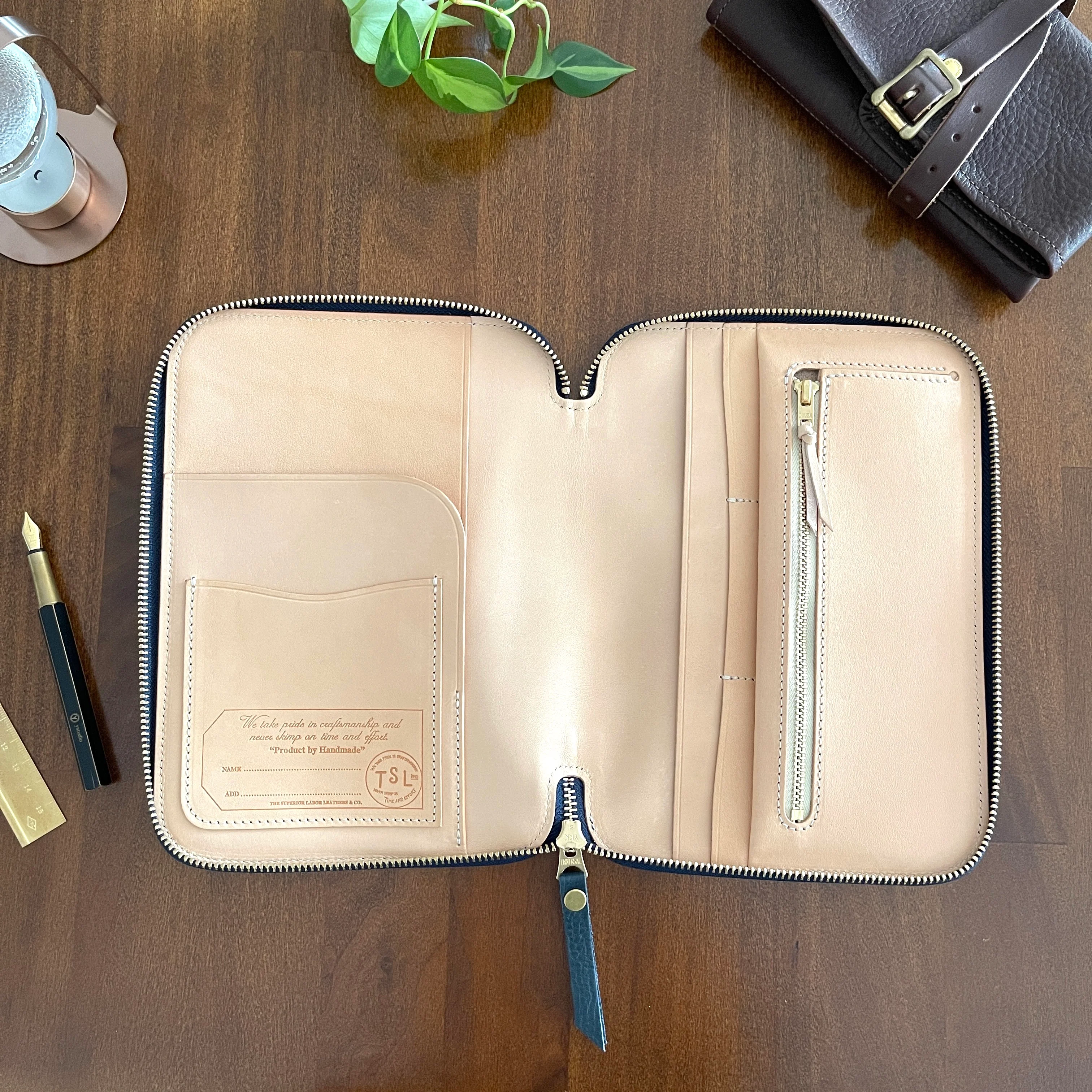 [TSL] Leather Zip Organizer // Navy - Image 8