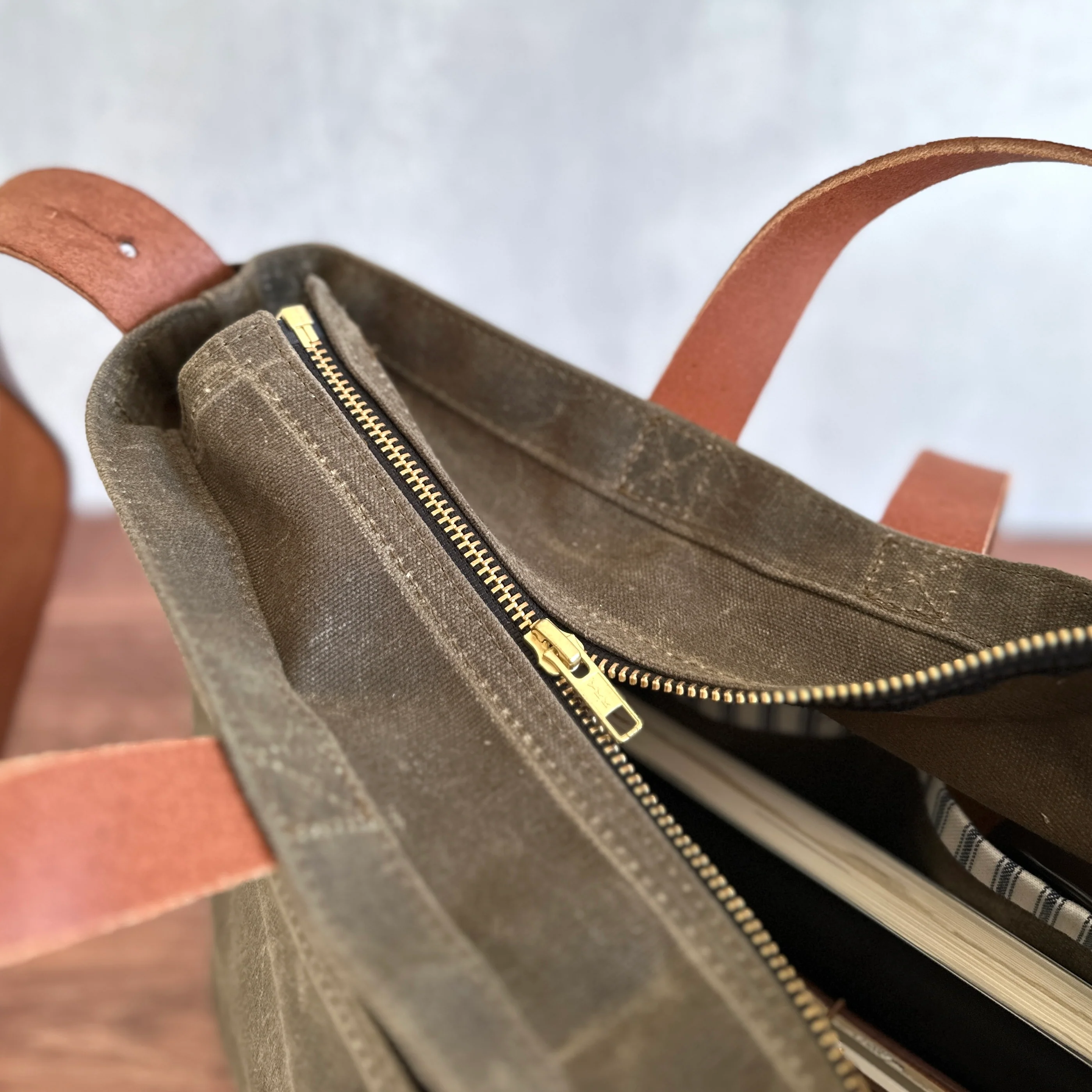 [Peg and Awl ] Waxed Canvas Tote - Image 6