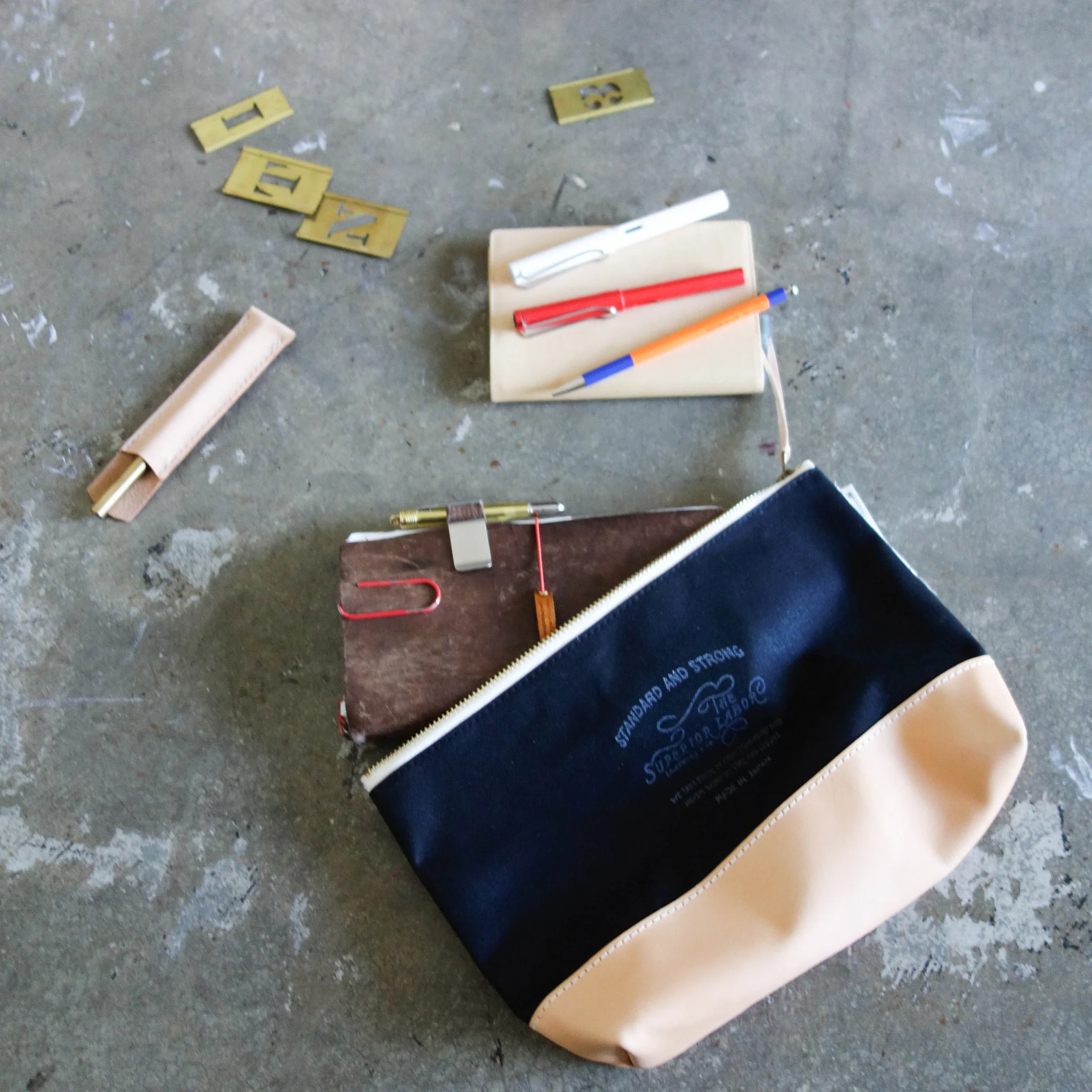 [TSL] Engineer Pouch // Black canvas w/nude leather - Image 10