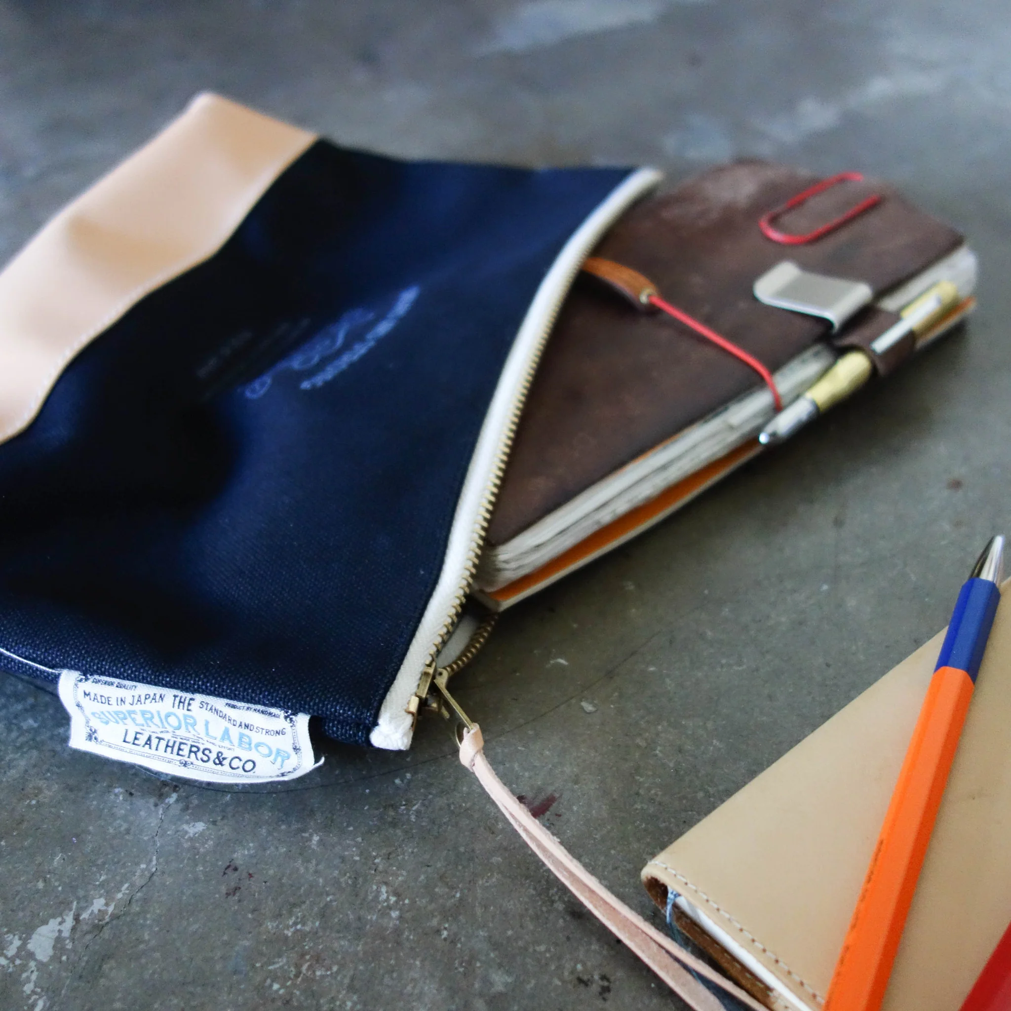 [TSL] Engineer Pouch // Black canvas w/nude leather - Image 11