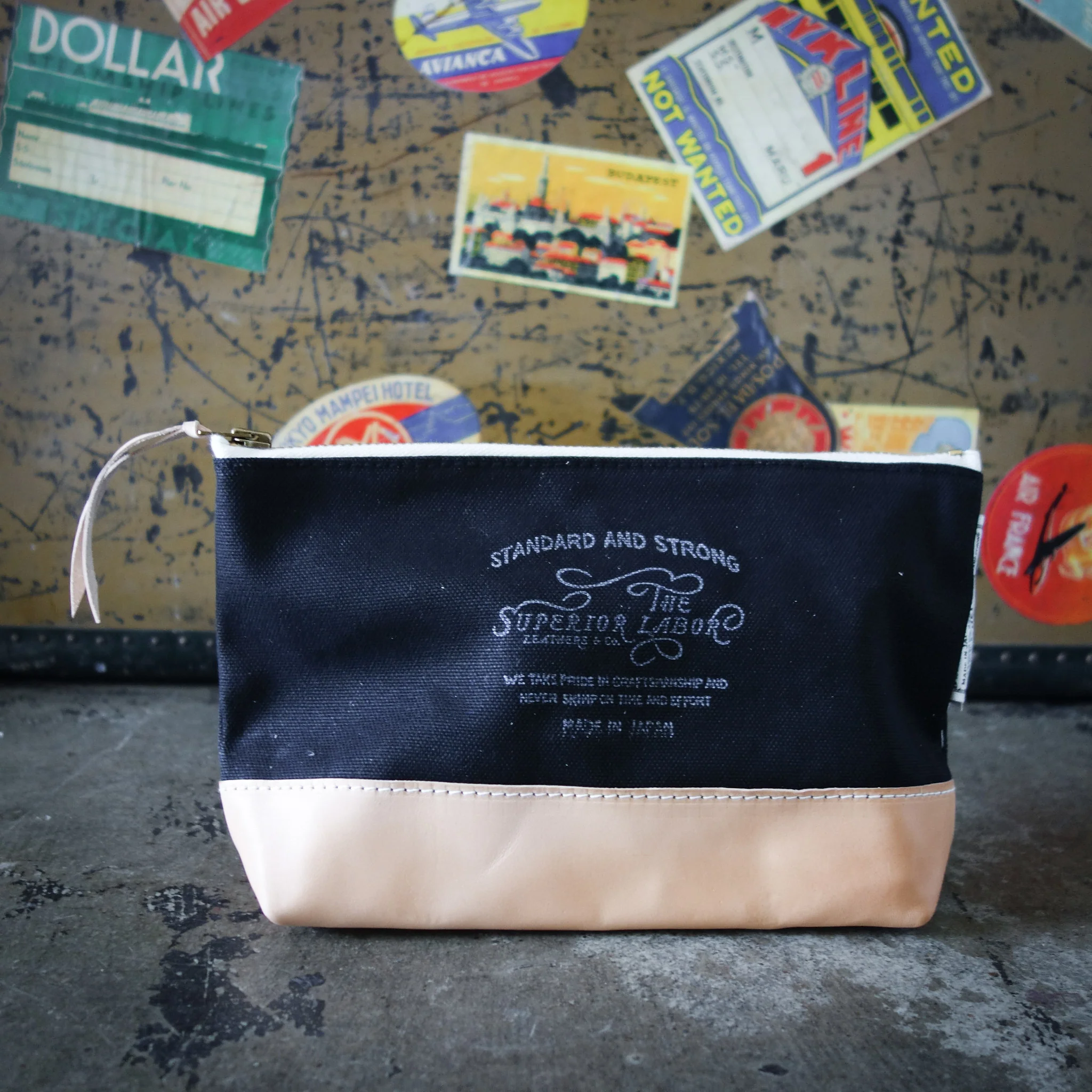 [TSL] Engineer Pouch // Black canvas w/nude leather - Image 6