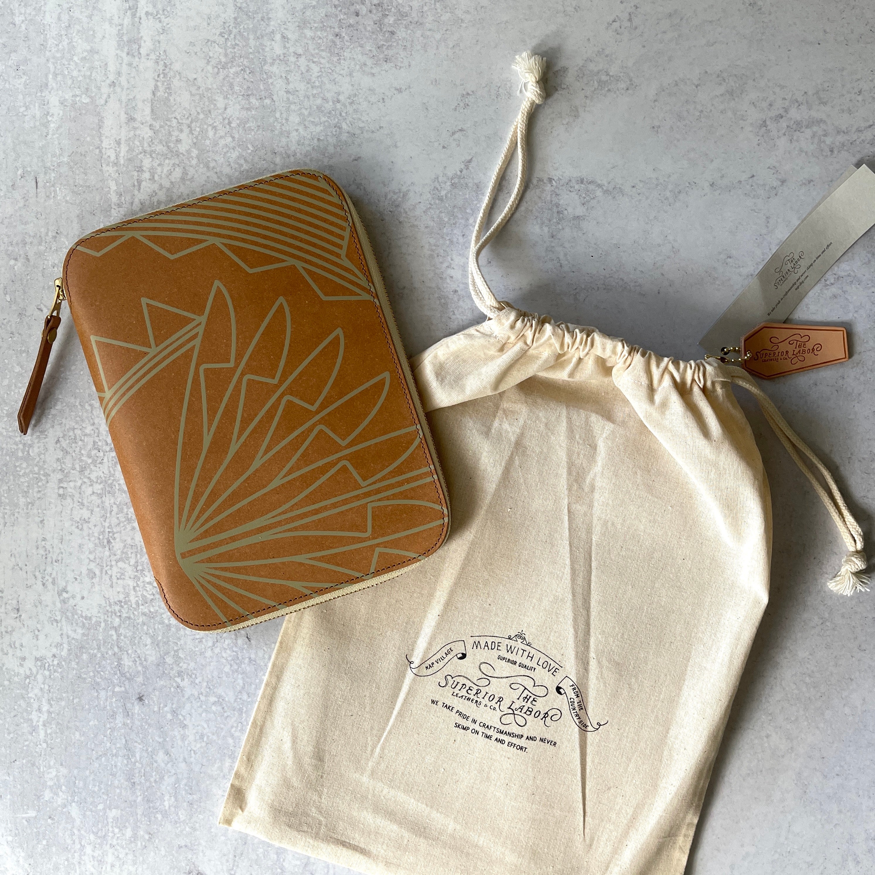 [TSL] Recycled Leather Zip Organizer // Celadon - Image 13