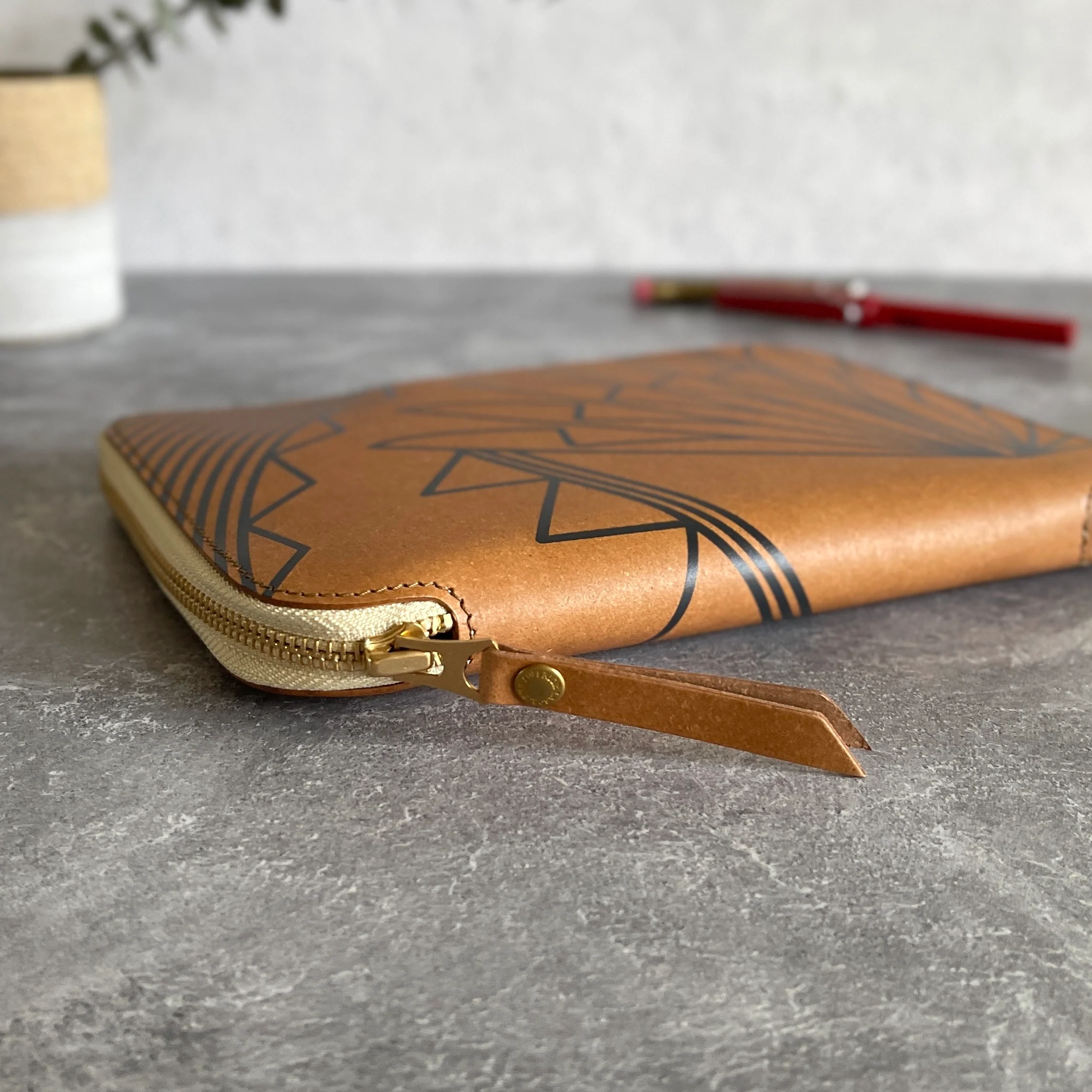 [TSL] Recycled Leather Zip Organizer // Dark Navy - Image 4