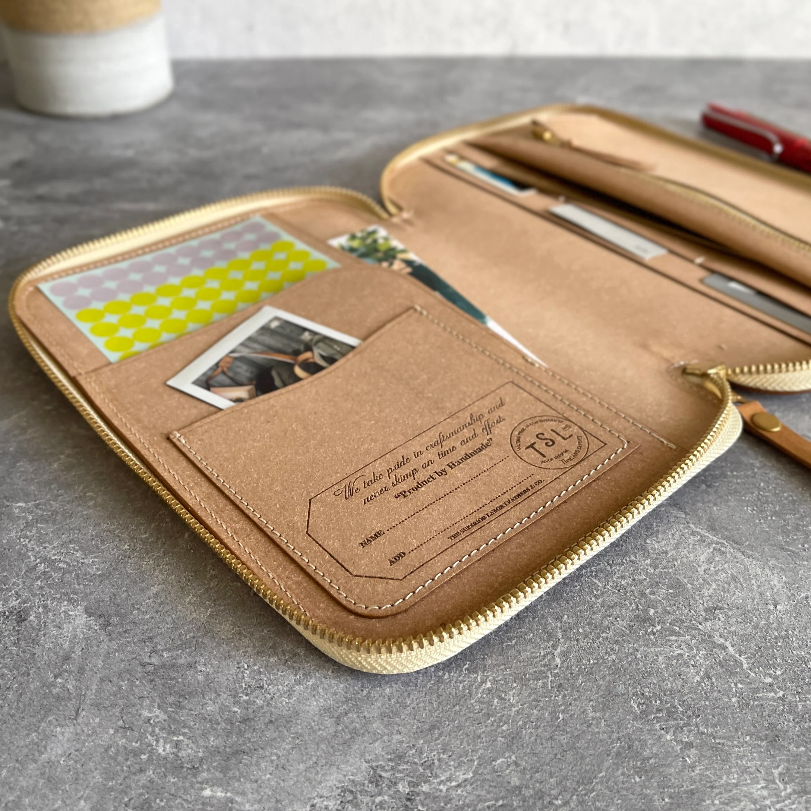 [TSL] Recycled Leather Zip Organizer // Dark Navy - Image 5