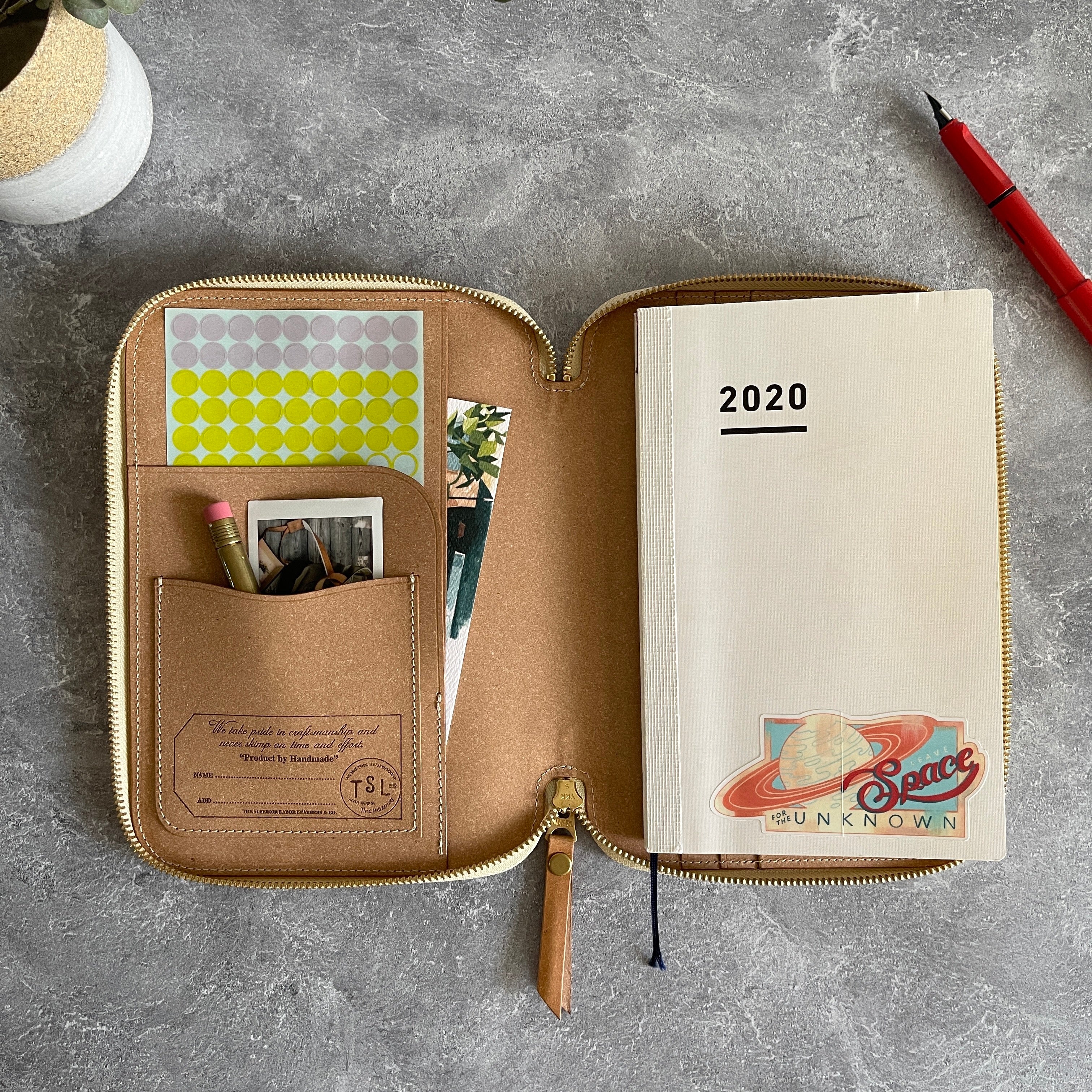 [TSL] Recycled Leather Zip Organizer // Dark Navy - Image 7