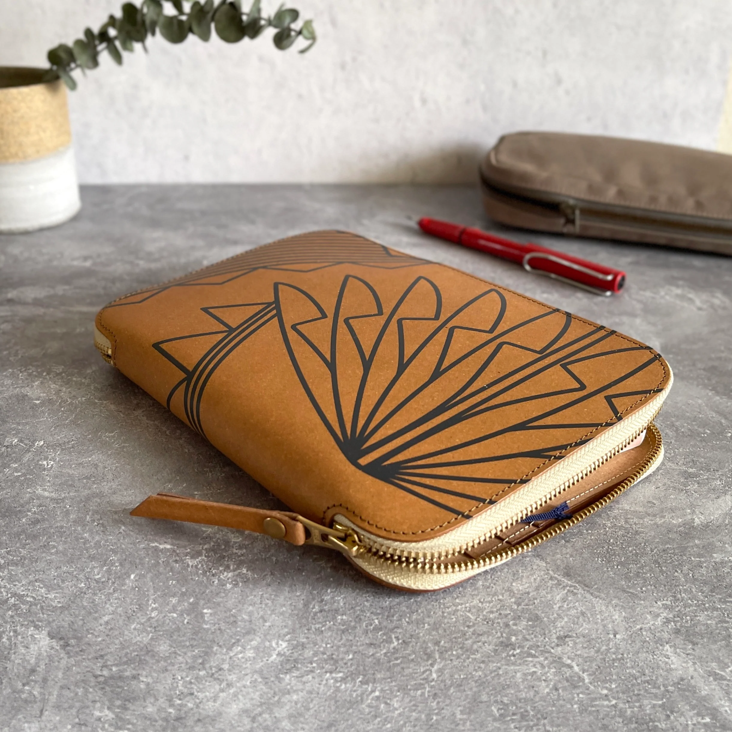 [TSL] Recycled Leather Zip Organizer // Dark Navy - Image 9
